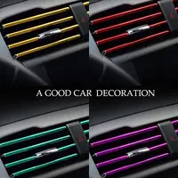 10 Pcs Car Air Vent Grille decoration Trim Sticker U Style Air Conditioner Outlet Decoration Strip Car Decoration 2