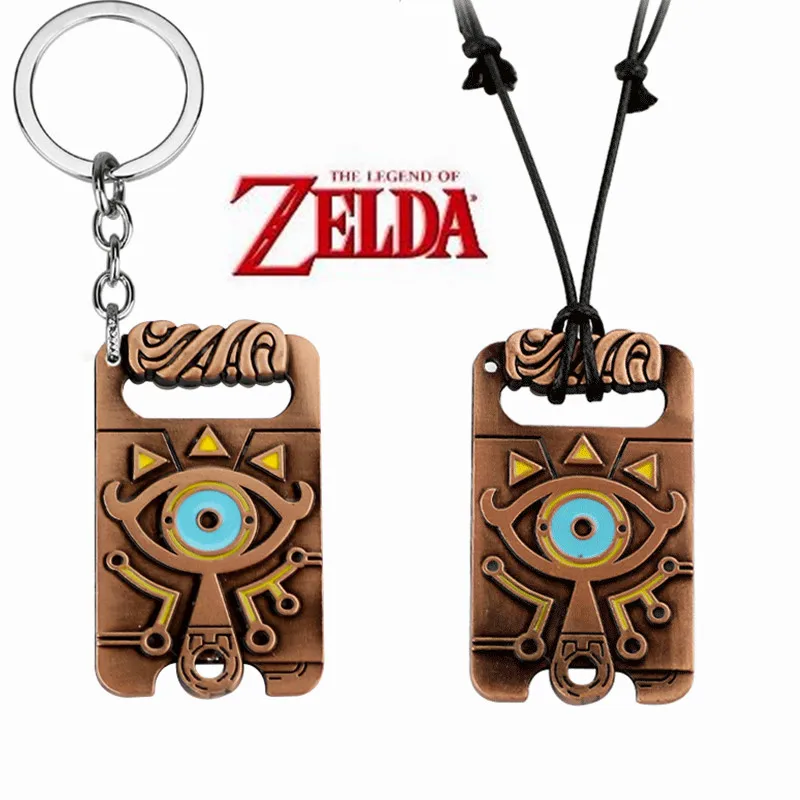 

Game The Legend of Zelda:Breath of the Wild Cosplay Accessories Vintage Totem Pendant Metal Necklace Keychain Jewelry Key Ring