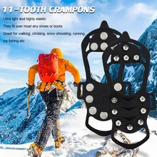 Universal 11 Teeth Anti Slip Ice Snow Shoe Ice Snow Cleats Anti-Slip Snow Shoe 11 Studs for Most Shoes Boots Outdoor Climbing