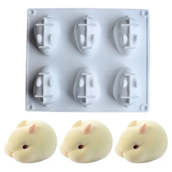 

3D Silicone Mould Rabbit Molds Easter Bunny Mold Artistic Silicone Cake Baking Mold Mould Animals Silicone Chocolate Cake Mould