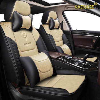 

KADULEE leather car seat covers For jeep grand cherokee compass renegade wrangler jk wrangler auto accessories car seats set