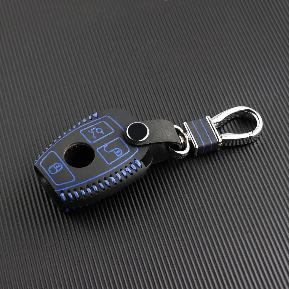 Топ Кожа ключа чехол для Mercedes Benz E S SLK класса AMG W124 W203 W210 W211 W204 smart Fob Дело дистанционного shell брелок Keybag