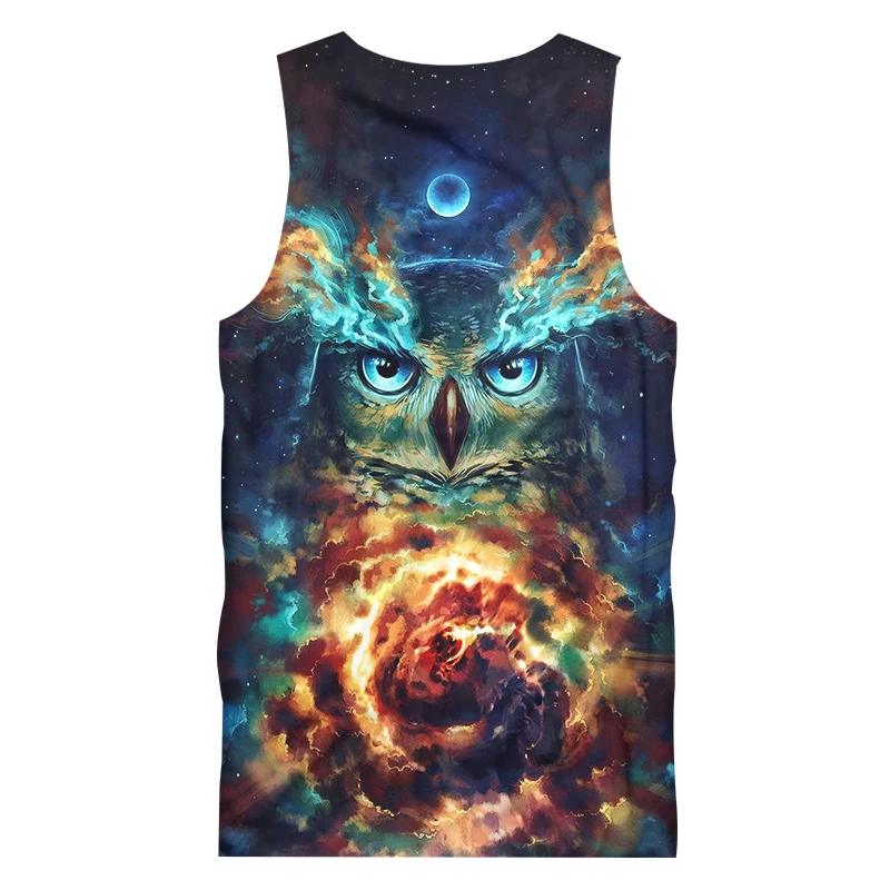 CJLM Factory Direct Supply Original Sample Design 3D Owl Print Tank Top Oversized Vest Wholesale