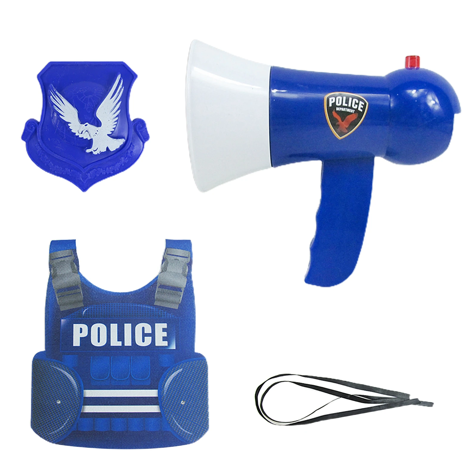 Kids Pretend Police Role Cosplay Toy Mini Megaphone Toy Plastic Loudspeaker Children Christmas Gift Party Role Game