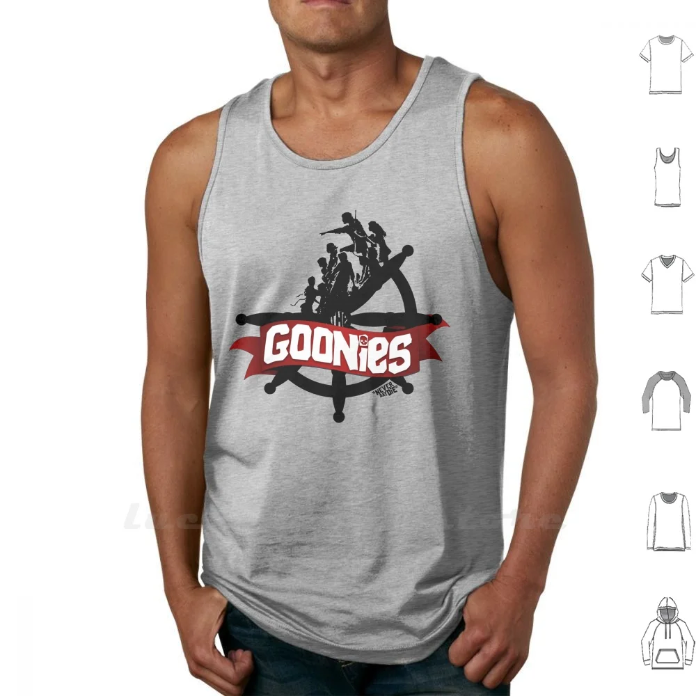 Le Canotte Goonies-V2 Canottiere Senza Maniche Goonies The Goonies Mikey Sloth Data Mouth Brand Andy George Never Say Die