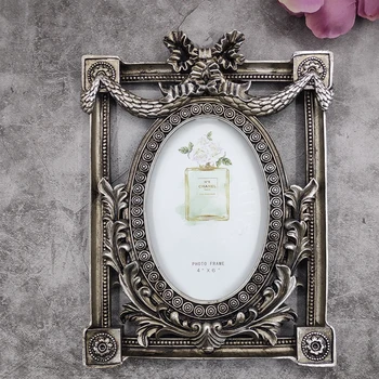 

6 inch French classic Resin photo frame Gold/silver Antique Carved Baroque photo frames Desktop Photo Frame Wedding Home Decor