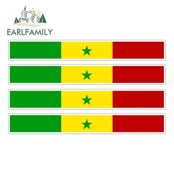 

EARLFAMILY 4pcs Car Stripe Motorcycle Racing Flag Sticker Skateboard Decal Bike Moto Tuning Senegal Car Stickers