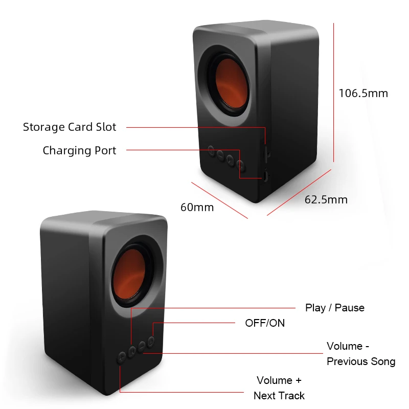 M& J портативный TWS Bluetooth 5,0 динамик настоящий стерео звук сабвуфер колонки s USB mp3 TF fm-радио Встроенный микрофон