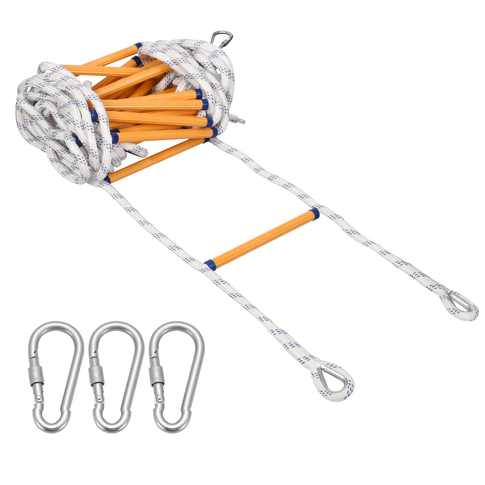 Ladder Safety Rope Escape Ladder With Carabiners Lifesaving Rock Climbing Home Engineering Rescue Rope Ladder Emergency Fire