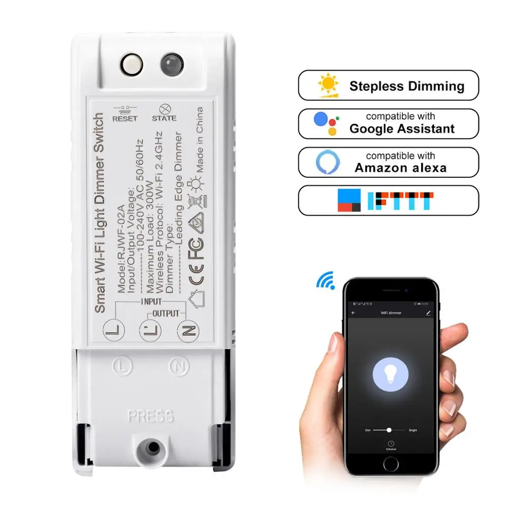 

Smart DIY Dimmer WiFi Light Switch module Controller Home Automation Voice Control Dimmer Switch Works With Alexa / Google