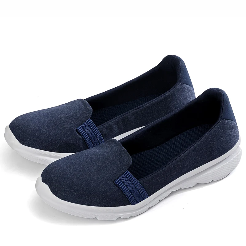 Синий EOFK/женские лоферы; zapatillas mujer; Повседневная модная однотонная обувь на плоской подошве; удобные кроссовки; универсальная обувь - Цвет: Синий