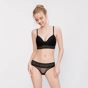

The New sexy ultra-thin transparent underwear comfortable embroidery bra sets