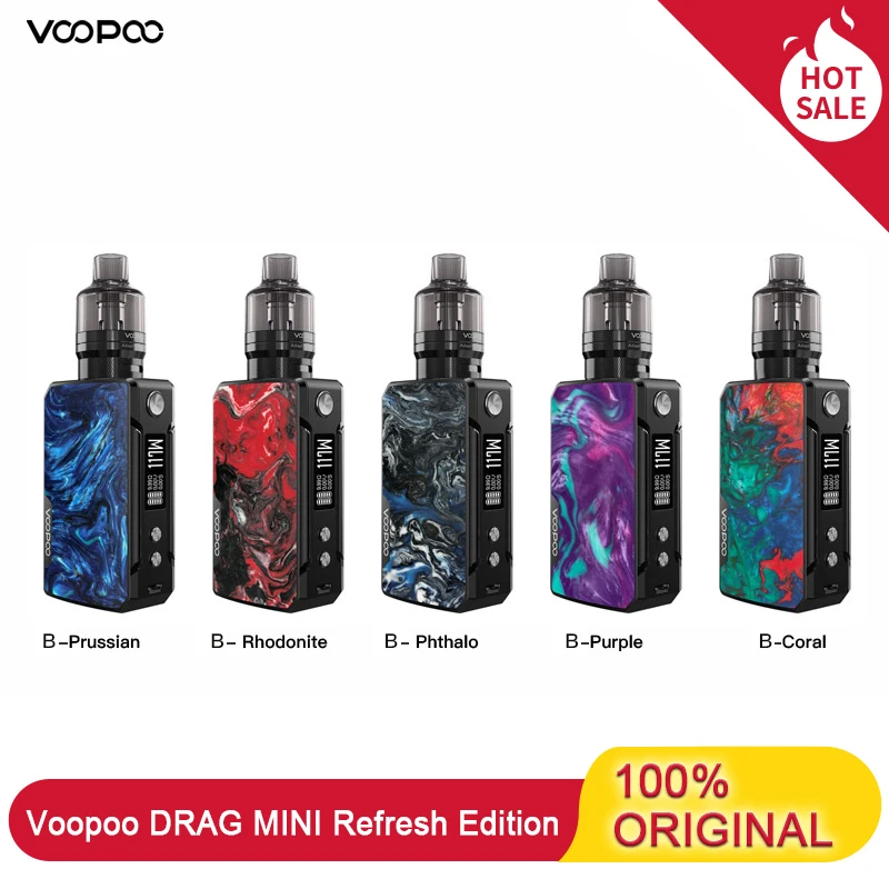 Voopoo DRAG MINI Kit Refresh Edition 117W Vape 4400mah Battery 4.5ML Drag mini Pnp Tank VM5 VM6 Electronic Cigarette Vaporizer |
