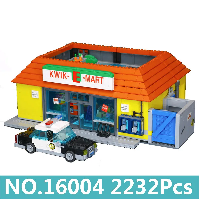 Lepinblocks King Bricks 16005 16004 Kwik-E-Mart дом Симпсоны Строительные блоки Набор 71006 71016 кино архитектура детские игрушки подарок