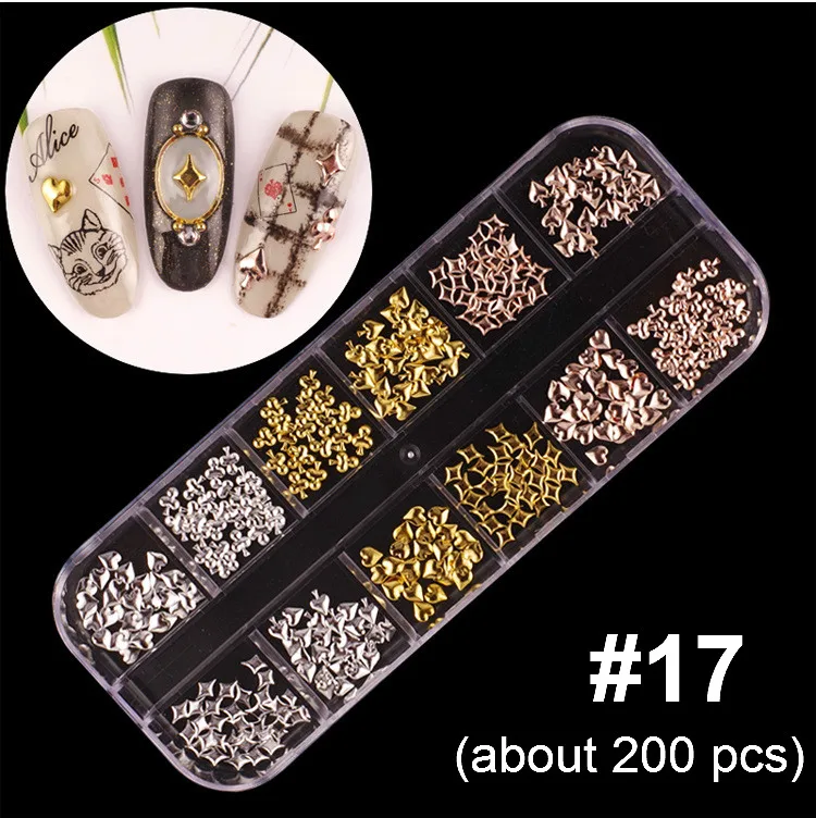 Mixed Colorful Rhinestones For Nails Crystal Stones Gems Manicure Accessories Studs 27 Models Diamonds 3D Nail Art Decorations - Цвет: 17