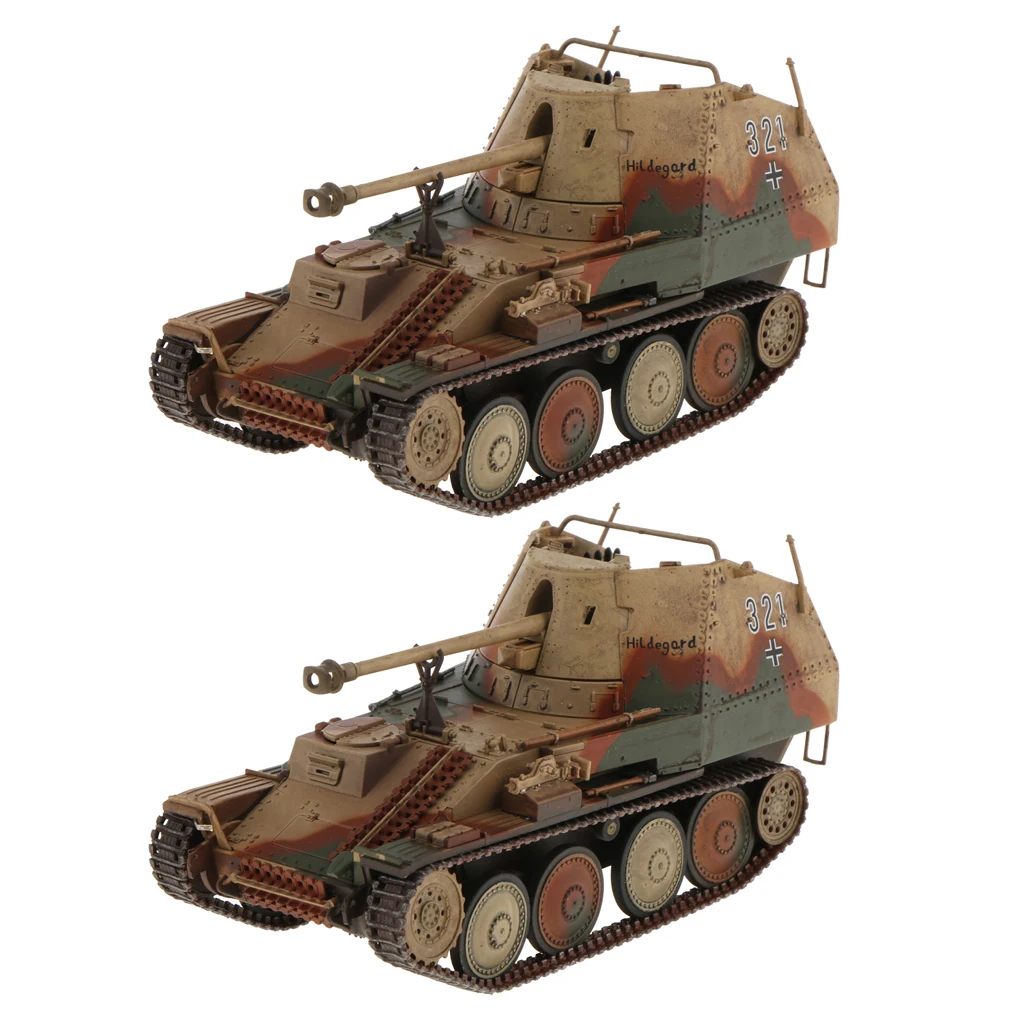 

2 Pieces 1/32 Scale Diecast Tank WWII Germany MARDER III MSD.KFZ 139 Tank Model Toys Collections