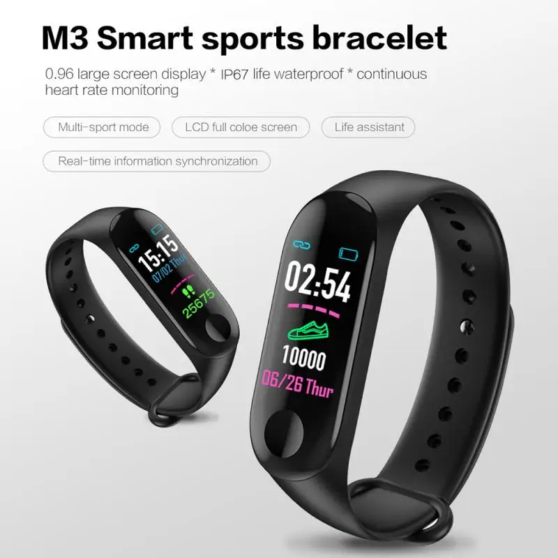Спортивный шагомер M3Plus, смарт-браслет, часы, Bluetooth, пульсометр, счетчик, для ходьбы, фитнеса, наручные часы, браслет
