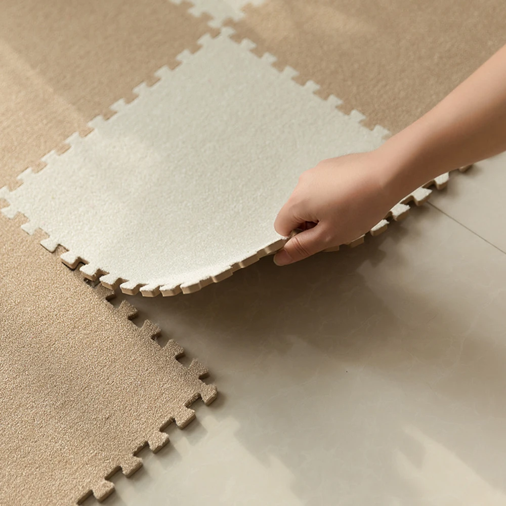 Дети DIY сшитое ползающее одеяло игровой коврик пух поверхность сшивание дети ребенок играть напольный коврик игровой коврик-пазл 9 шт