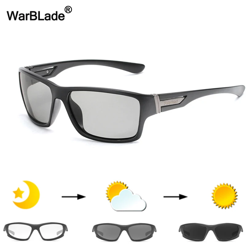 WarBLade, мужские фотохромные солнцезащитные очки, поляризационные солнцезащитные очки, HD очки для вождения, очки-хамелеоны, UV400, Дневные И Ночные очки для вождения - Цвет линз: B1821