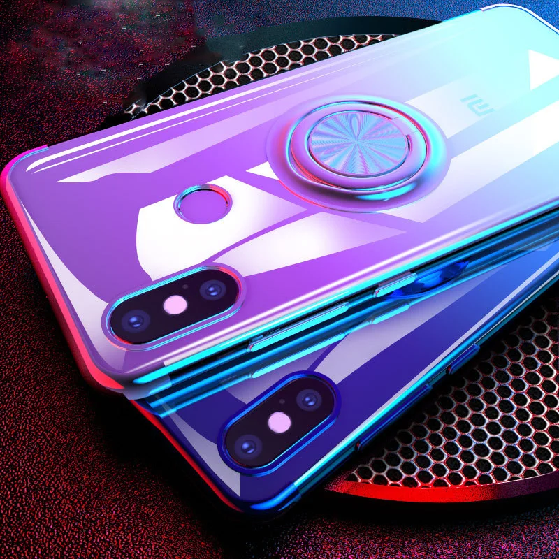 Для Xiaomi mi 9T 9 8 Lite 8 SE mi x 2S 6X A2 Red mi K20 Note 8 7 Pro 6 Чехол с гальваническим покрытием невидимое крепление в виде кольца на палец держатель