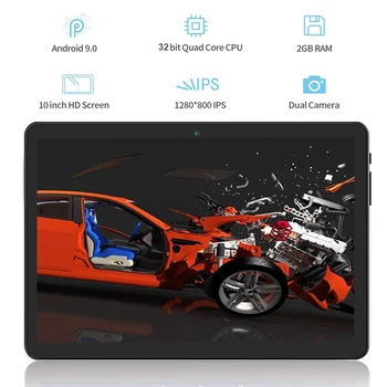 شراءجديد الشحن السريع تابلت 10 بوصة رباعي النواة 2 جيجابايت رام + 32 جيجابايت روم أندرويد 9 OS 1280x800 HD IPS شاشة 5.0MP كاميرا الجيل الثالث 3G مكالمة هاتفية نظ...