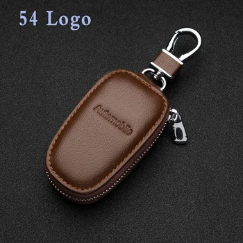 

Leather Car Key Cover Car Square Zipper Case With Logo For Ford Mercedes-Benz BMW Audi Volkswagen Toyota Honda KIA Hyundai Mazda