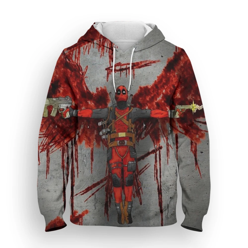 Marvel Deadpool 3D Printed Men Harajuku Hoodie Fashion Spring Cool Children  Sweatshirt Streetwear Oversized Women Clothes Tops