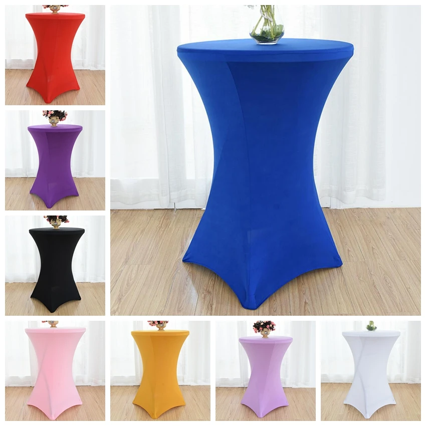 

Cocktail Spandex Table Covers Wedding Party Decoration Cloth Lycra High Bar Banquet Hotel Birthday Show Colour Luxury Nice