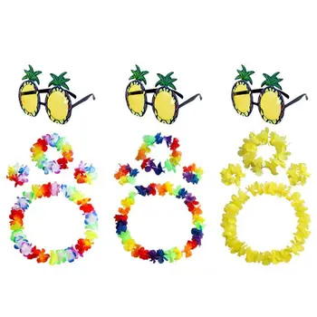 

Pineapple Sunglasses Wreath Garland Hawaiian Tropical Beach Party Props Decor