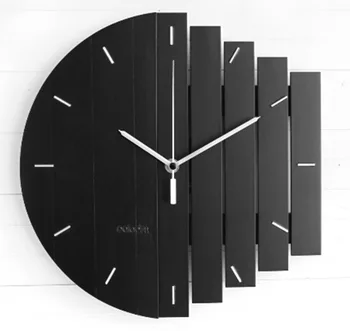 

Abstract Industrial Style Rural Creative Wall Clock Living Room Bedroom Wall Black Wooden Clock Quartz Clock Pocket Watch