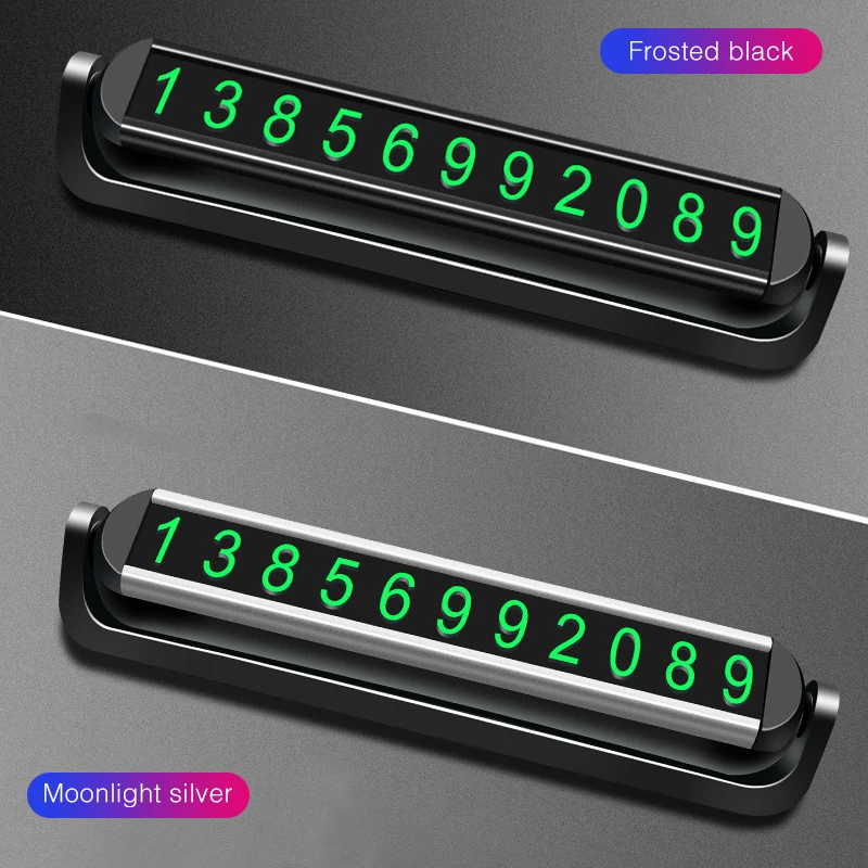 

2019 New Magnetic Car Temporary Parking Card Double Side Car Luminous Telephone Number Card Telephone Number Plate Car Styling