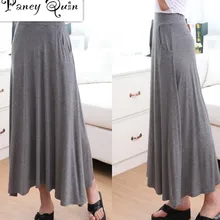 Женские хлопковые юбки, большие свободные карманы, Модальные юбки для женщин, saias femininas, пляжные макси длинные юбки, saias femininas