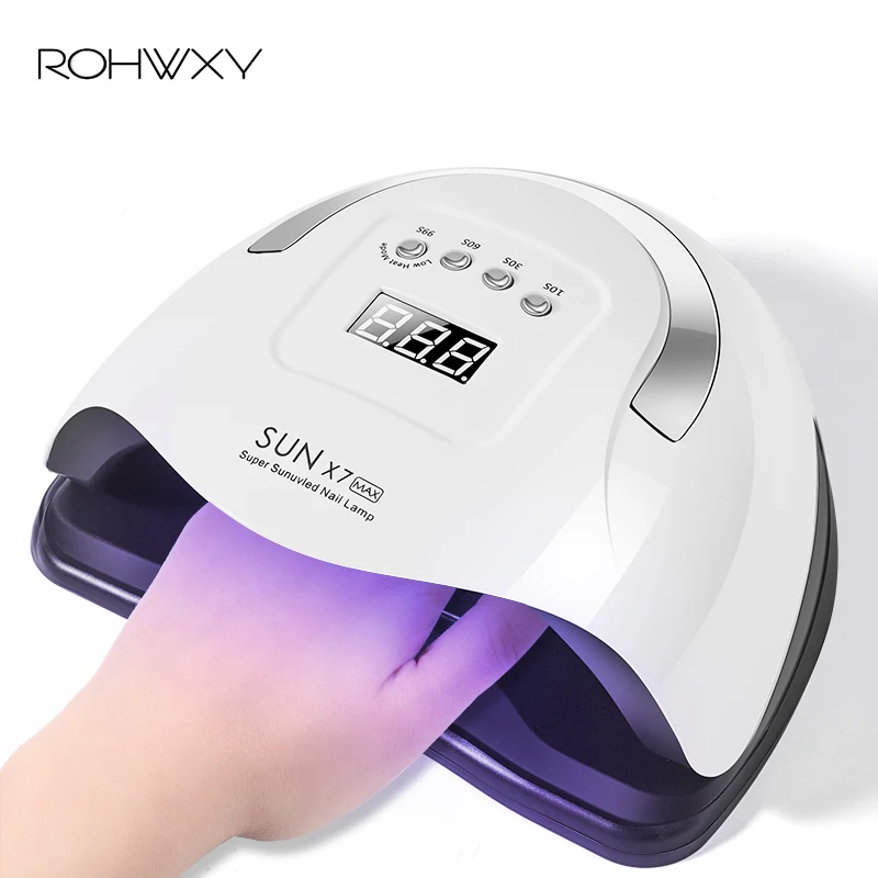 ROHWXY UV Lamp Nail Dryer Machine 104W LED For Fast Curing SUN X7 Max Gel Polish Ice Art Manicure Tools | Красота и здоровье