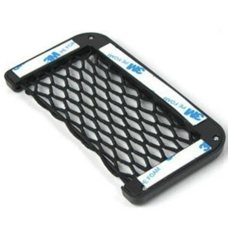 Car universal Black Net Bag Phone Holder Storage Pocket Organizer Car Mesh Net Holder Pocket for wallet, keys, pens, and MORE