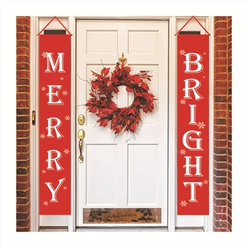 

Merry Christmas Couplets Door Window Wall Hanging Ornaments Xmas New Year Christmas Decorations For Home Decor Navidad Decor