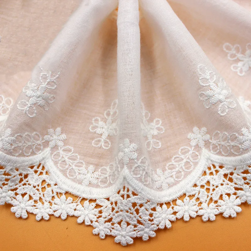 

3yards/lot 100% Cotton Embroidered Lace Fabrics, Women's Clothing Diy Lace Trim, Free Shipping RS2660