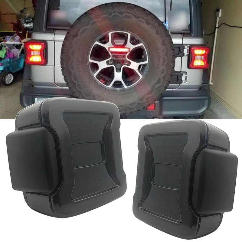 Новинка, США, евро версия, светодиодный задний фонарь для Jeep Wrangler JL, Автомобильный задний фонарь, Дымчатая серия, задний фонарь, стоп-сигнал заднего хода, 1 пара