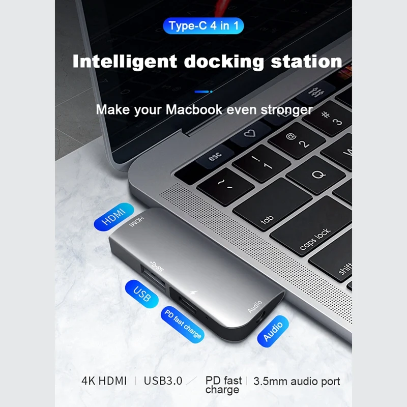 4 в 1 Тип C к HDMI PD док-станция PD Быстрая зарядка 4K HDMI аудио интерфейс