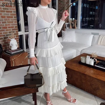 

white long dress woman 2020 runway
