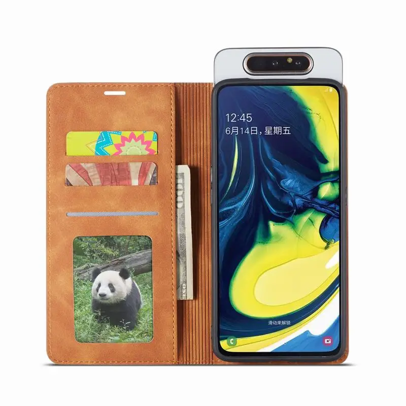 Магнитные Флип-Чехлы для samsung Galaxy A80 чехол простой, матовый роскошный кожаный кошелек телефон Сумки для samsung Galaxy A 80 Coque