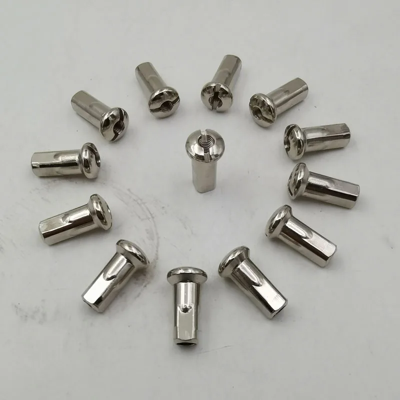 8G Diameter 4.0mm Spoke Nipples Brass Material Lighting Sliver Color 8K Motobike Spoke Nuts