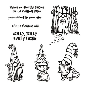 

New 2020 Metal Cutting Dies and Scrapbooking For Paper Making Merry Christmas Dwarfs Words Embossing Card Clear Craft Stamps Set