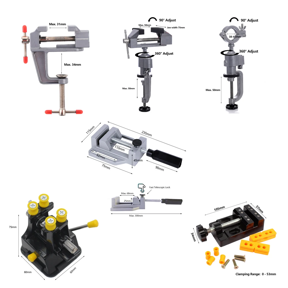 

Hobby Clamp Sew Work Table Bench Drill Stand Press Machine Vise Locksmith Workbench Mini Tool Vice Coordinate Milling Table