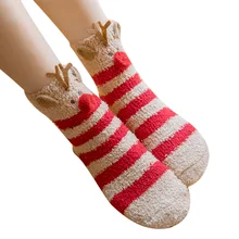 1 пара; домашние носки-тапочки для женщин и девочек; теплые эластичные зимние рождественские домашние носки; GDD99