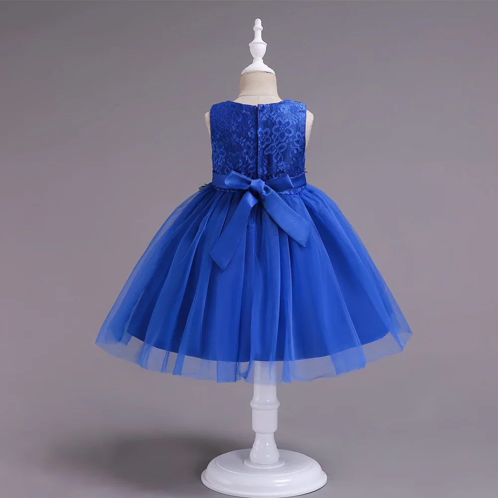 Europe And America CHILDREN'S Wedding Dress Dresses of Bride Fellow Kids Princess Dress Girls Costume Sleeveless Floral Printed