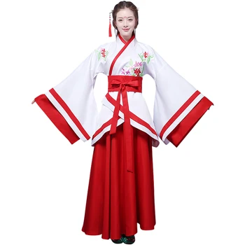 

Chinese Traditional New Year Woman Performance Dance Hanfu 4colors Female Party Tang Suit Girls Cheongsam Dress Retro Costumes