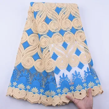 

French High Quality Tulle Lace Fabric African embroidery Milk Silk Lace Fabric Nigerian Mesh Lace with Stone Material for Party