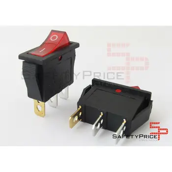 

ON OFF switch with light 220v RED rectangular KCD3 SPST 16A 220v