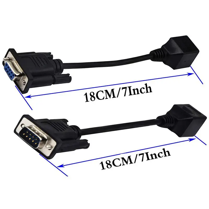 

RJ45 to RS232 Cable, DB9 9-Pin Serial Port Female&Male to RJ45 Female Cat5/6 Ethernet LAN Console(18CM/7Inch)2Pack