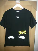 off white black T-shirt mirror mirror size taille LARGE Men Brand Printed 100% Cotton T shirt off white black T-shirt mirror mirror size taille LARGE Men Brand Printed 100% Cotton T shirt